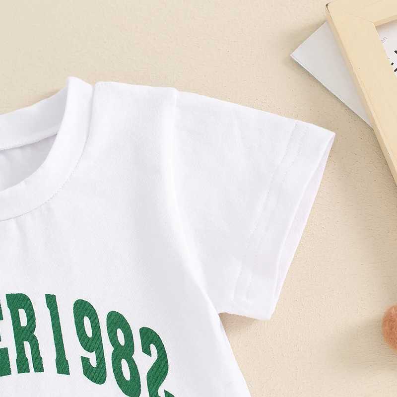 Clothing Sets 2024-03-21 Lioraitiin 0-3Y Toddler Baby Boys Summer 2PCS Shorts Sets Short Sleeve Letter Print Tops and Drstring Shorts Sets