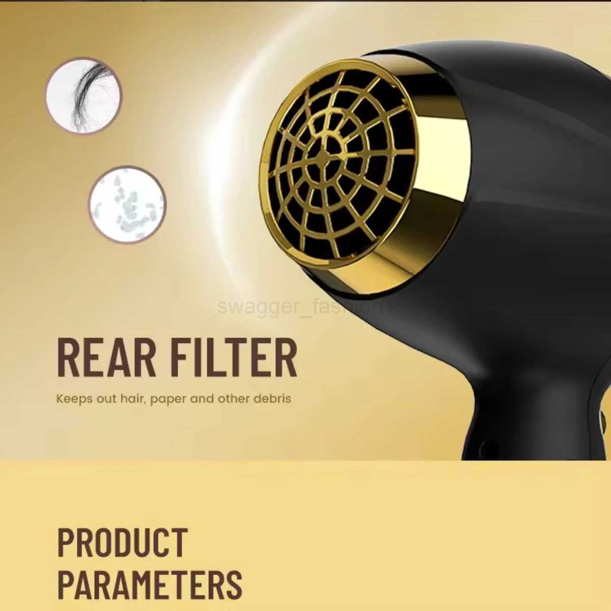 IPARAH Hair Dryer Professional Powerful Hair Dryer Low Noise Fast Heating Negative Ion Hair Care Blow Dryer Salon Tools P-340B240715