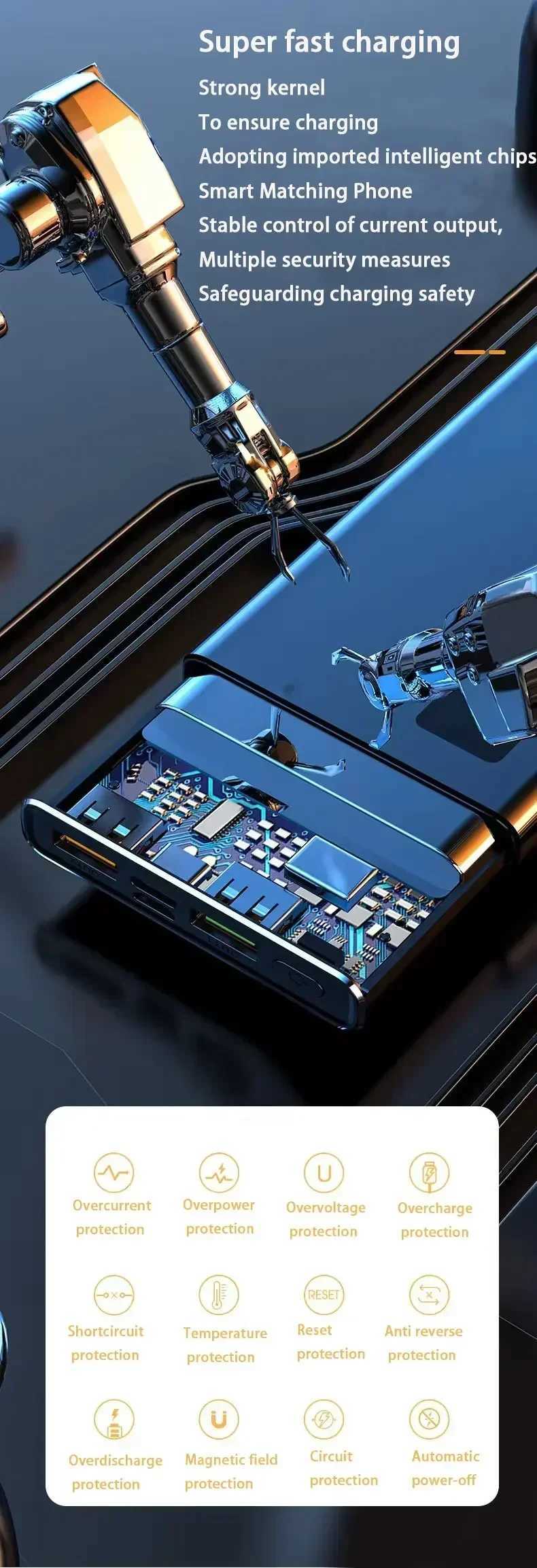 500W Super Fast Charging 50000 MAh Power Bank with 100% Sufficient Capacity for Mobile Power Supply for Various Mobile PhonesM240715