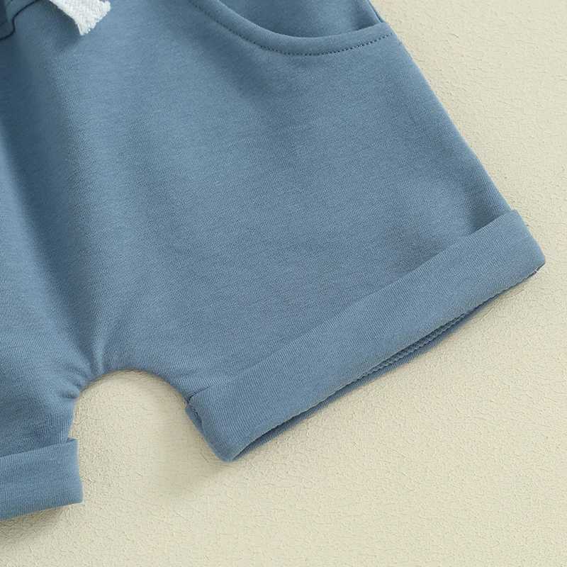 Clothing Sets 2024 Fashion Toddler Infant Baby Boys Summer Clothes Sets Short Sleeve Letter Print Tops and Drstring Shorts Sets