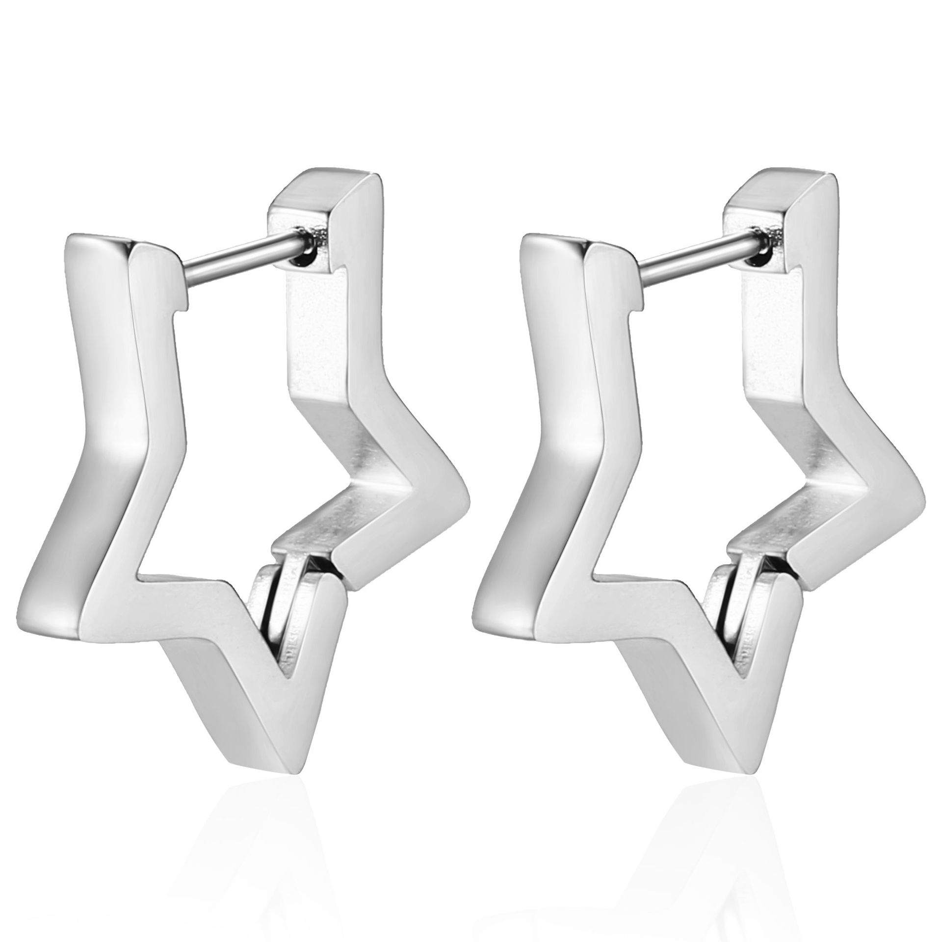 Allergy Free Stainless Steel Stud Earrings Hoop Designer Jewelry Gold Geometric Star Heart Square Rhombus Buckle Earring Cuff Dangle Woman Fashion Fin