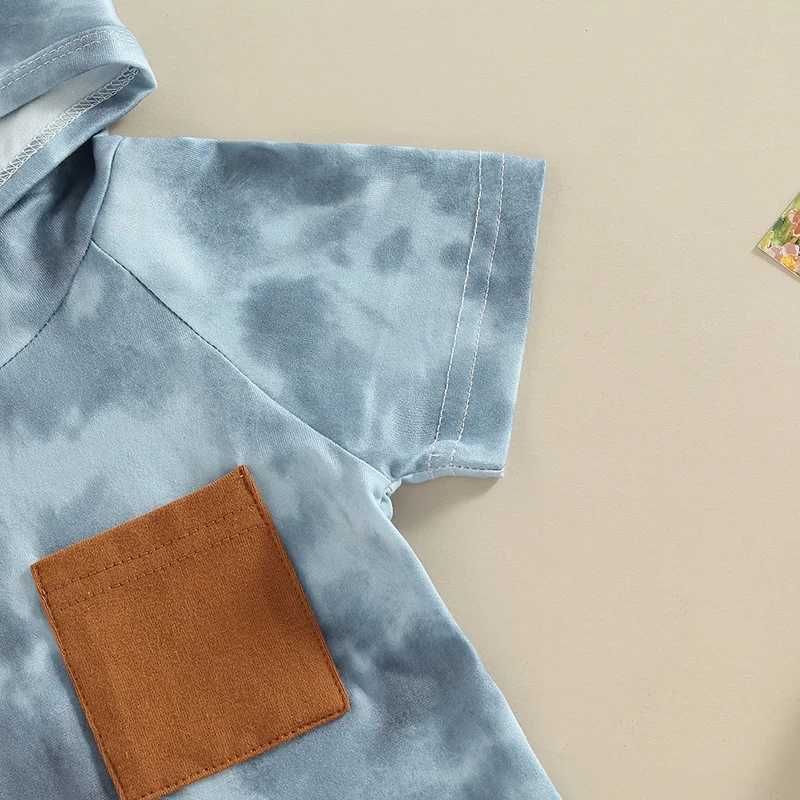 Clothing Sets 0-5Y Toddler Infant Baby Boy Clothes Sets Fashion Tie-dye Short Sleeves Hooded T-shirt Top + Short Pants Summer Newborn Outfits