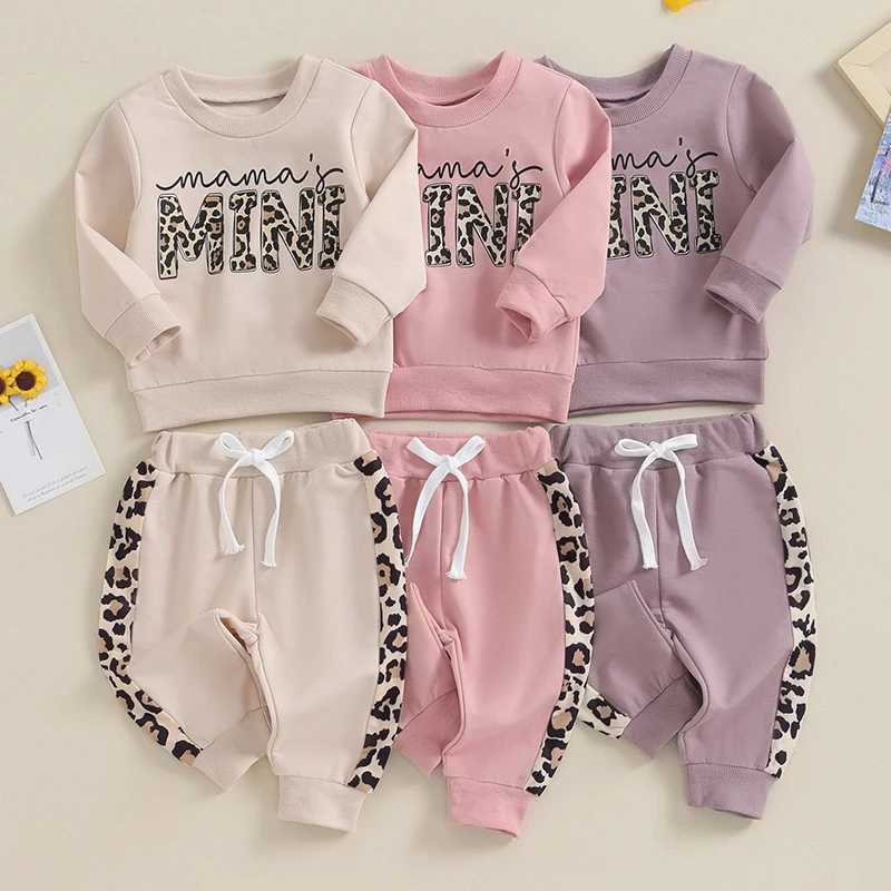 Clothing Sets 2023-09-15 Lioraitiin 0-3Y Newborn Baby Girls Clothing Set Letter Leopard Print Long Sleeve Pullover Strap Pants 2 Pcs Outfit