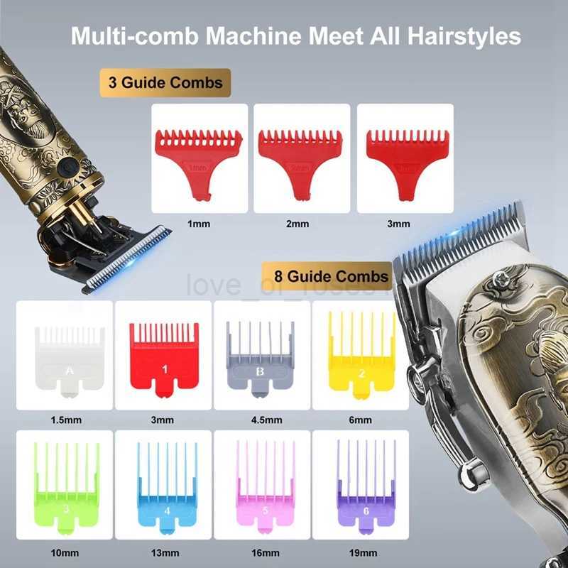 Hair Clippers For Professional Cordless Barber Trimmer Set Beard Trimmer Set USB Rechargeable Hair Cutting Grooming KitZ240715
