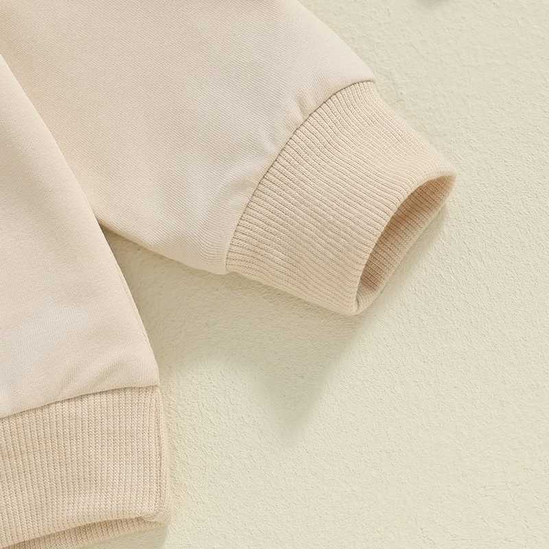 Clothing Sets 2024-05-29 Lioraitiin Toddler Pants Set Letter Print Long Sleeve Round Neck Sweatshirt Pockets Long Pants Outfits