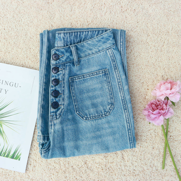 263 # Ref Jeans Bellbottom 2020 Autumn/winter French Style Women's Pants Slimming Large Size College Style Overalls Half Pants for Men Jeans for 