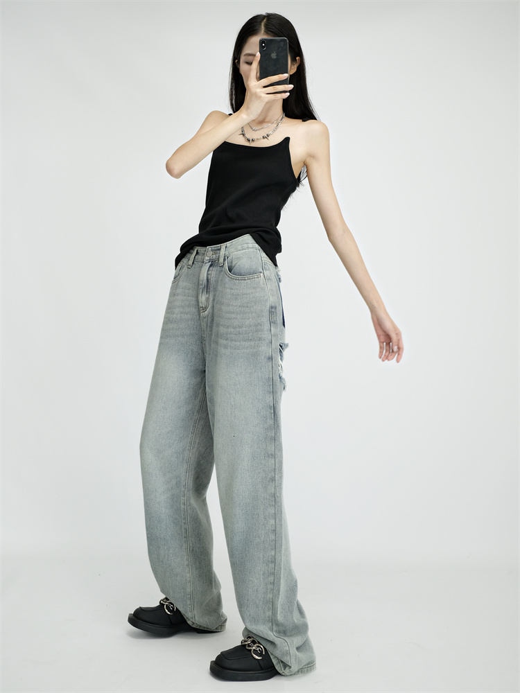 Jean Woman Mom Jeans Pants Boyfriend Jeans for Women with High Waist Leisure Trousers Ladies Jeans Denim 240124