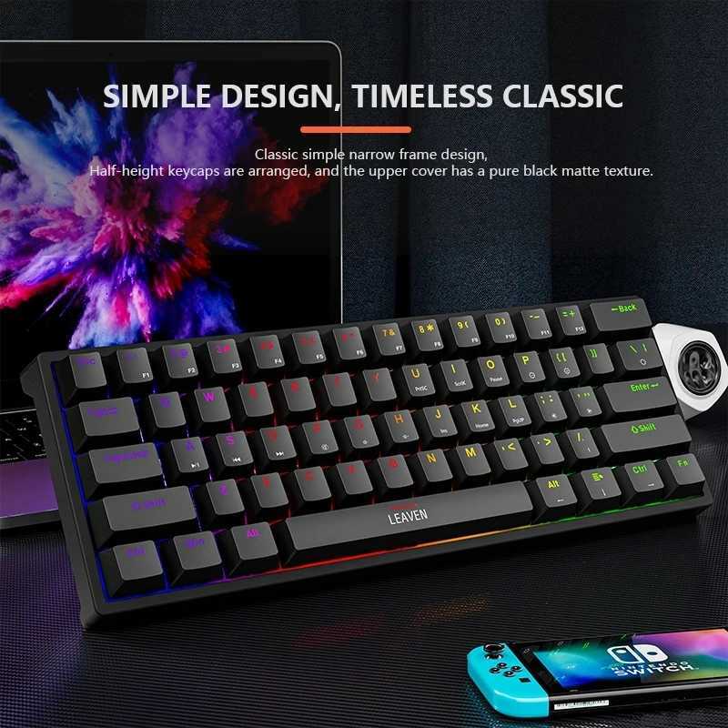 K620 Mini Backlit RGB Gaming Mechanical Keyboard Gamer Mechanic Kit 60 Percent DIY Custom PBT Keycap Hotswap Pink White USB PCM240715