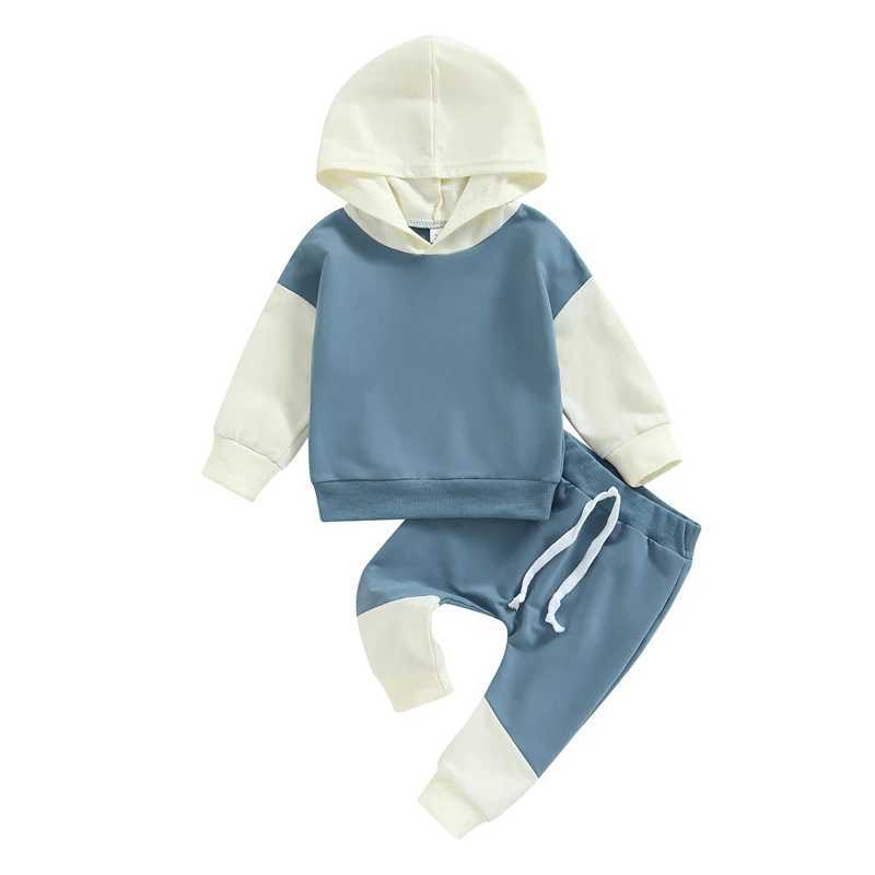 Clothing Sets Autumn Toddler Baby Boys 2pcs Tracksuit Outfit Contrast Colors Long Sleeve Pullover Sweatshirt and Elastic Pants Suit