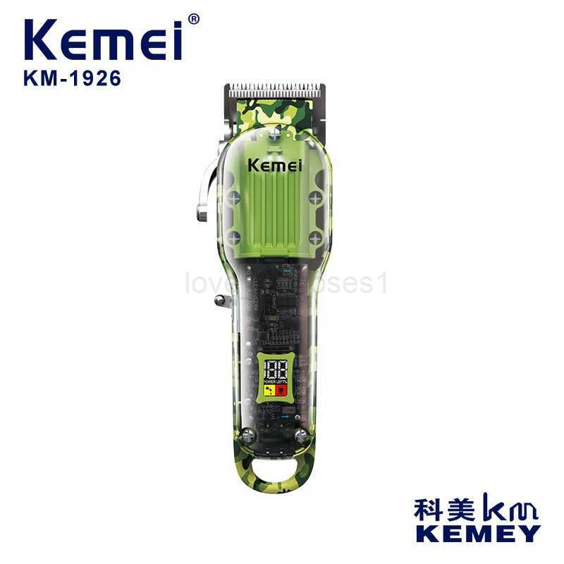 Kemei Km-1926 Transparent Body Digital Display USB Charging Professional Electric Hair Clipper Hair Cutting Machine for MenM240715