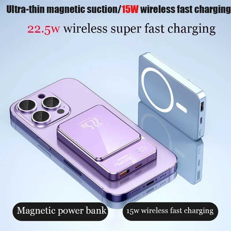 Power Bank 50000mAh Portable Magnetic Fast Wireless Charger for Iphone 12 13 14 Pro Max Macsafe External Auxiliary Battery Pack Z240715