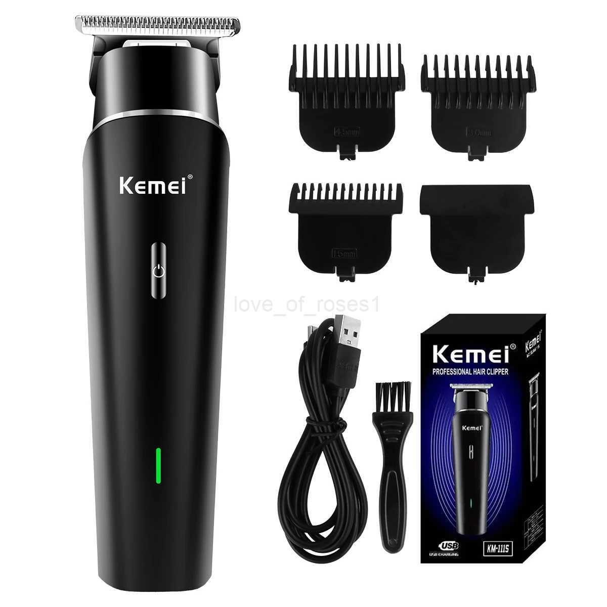 Kemei Professional Hair Trimmer with LCD Display 0mm Gapped T- Cordless Rechargeable Edgers Clippers Men Hair Cutting KitM240715