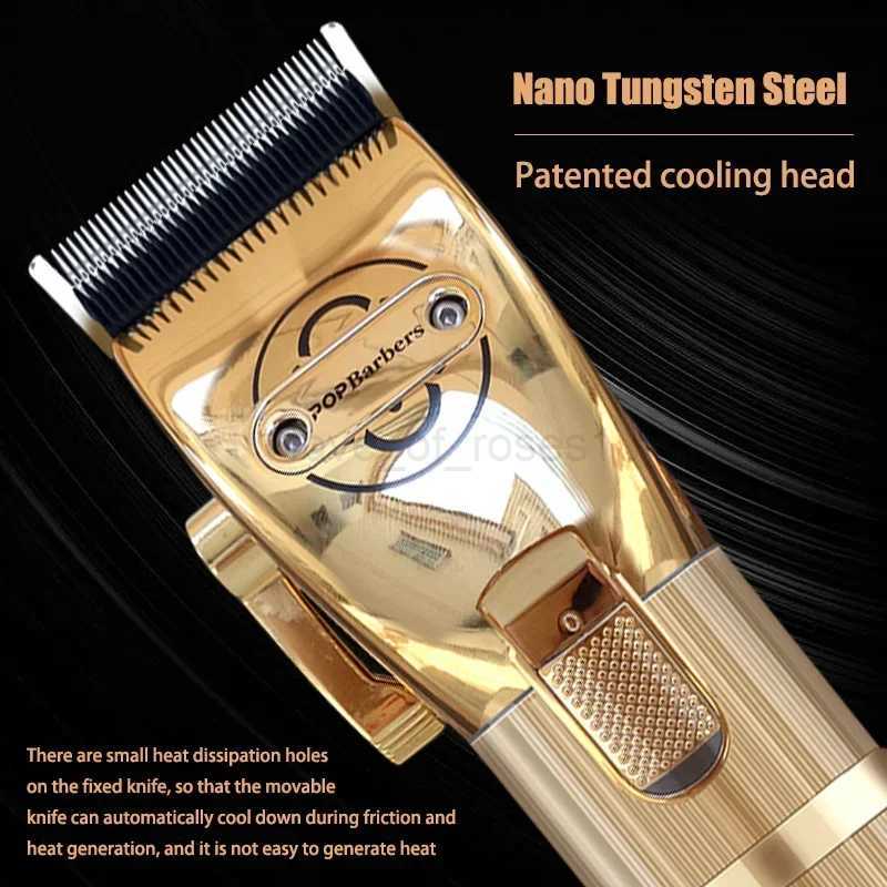 Professional Hair Clippers Pop Barbers P800 Hair Trimmer Oil Head Haircut Electric Golden Carving Scissors Electric ShaverM240715