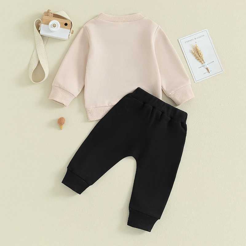 Clothing Sets 2023-10-17 Lioraitiin 0-3Y Toddler Baby Boy Clothes Football Game Outfit Love Rugby Long Sleeve Sweatshirt Tops Sweatpants Set