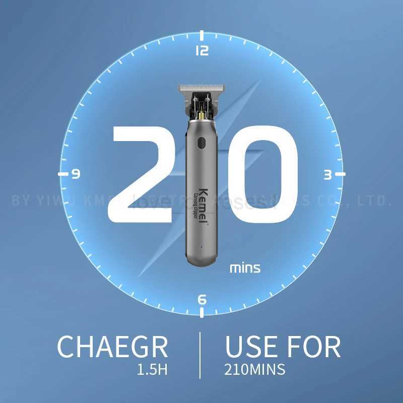 Kemei Hair Liners Clippers Men Beard Trimmer Zero Gapped T- Hair Cutting Machine Cordless Professional Barber Edgers CutterM240715