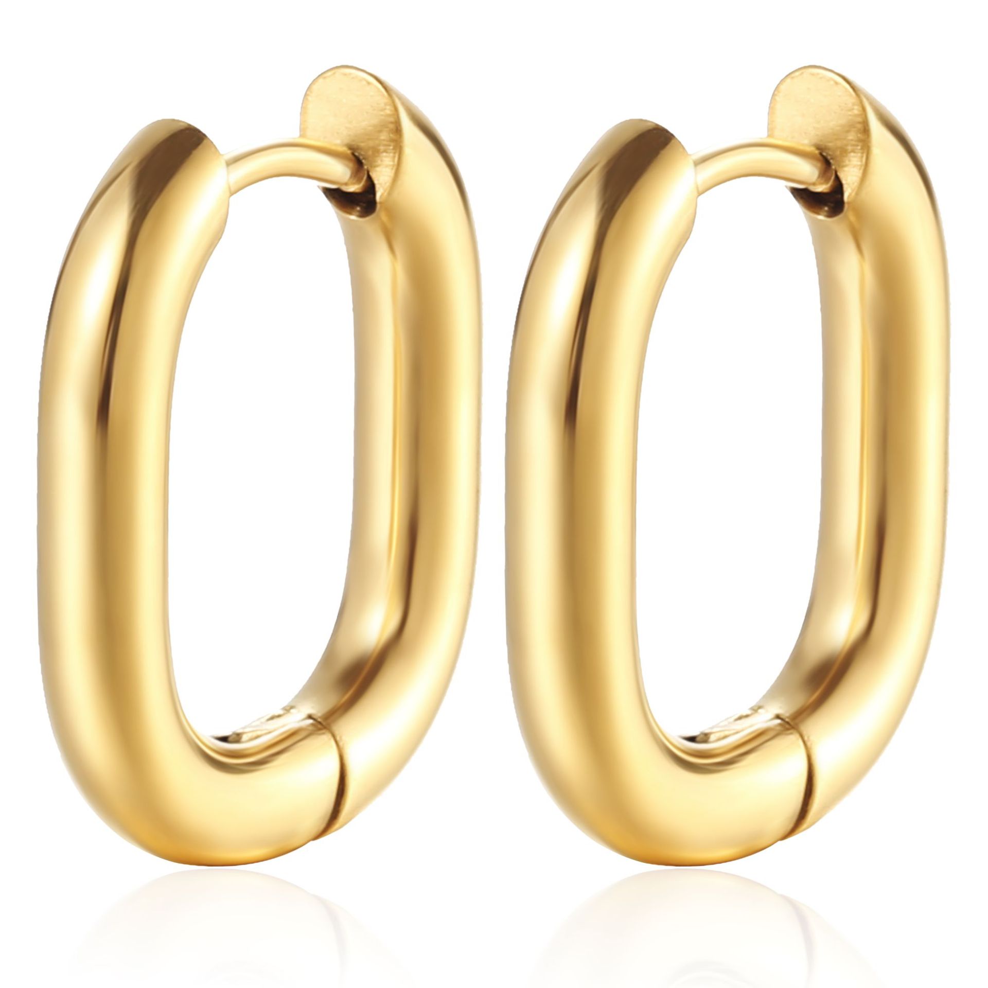 Allergy Free Stainless Steel Stud Earrings Hoop Designer Jewelry Gold Geometric Star Heart Square Rhombus Buckle Earring Cuff Dangle Woman Fashion Fin