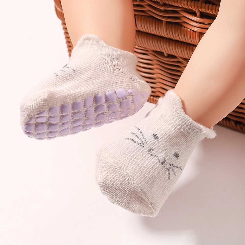 0-1Y cartoon baby socks headband set anti slip breathable short socks for infants and toddlers newborn bow headband gift set photo propsW240715