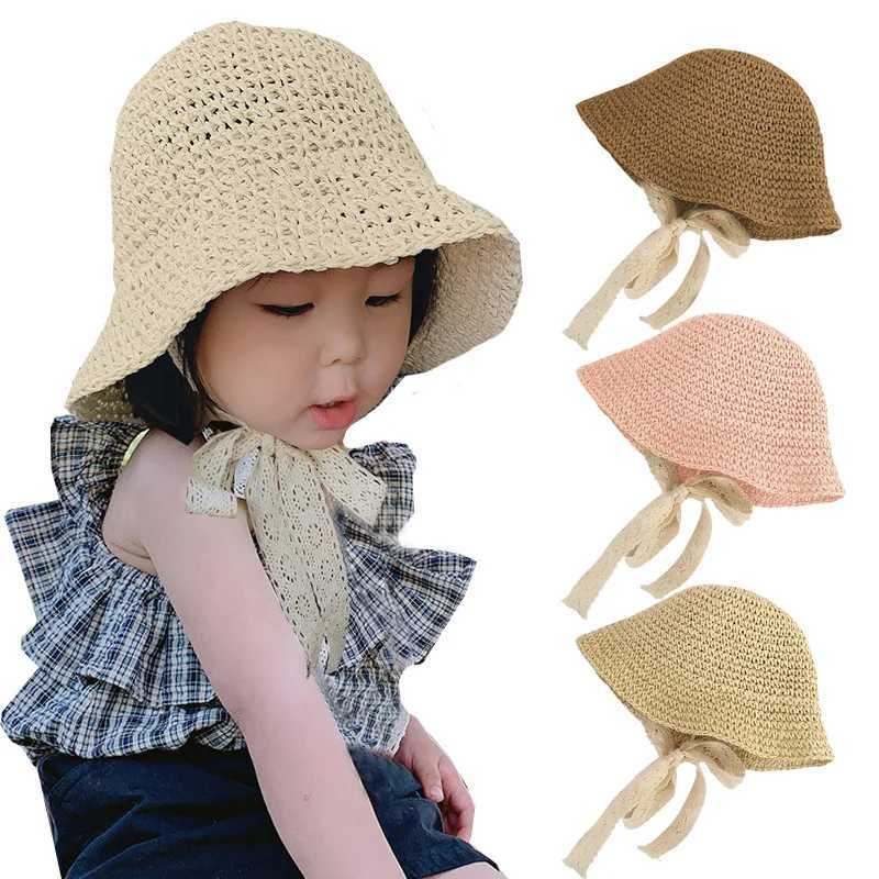Grass Baby Summer Hat Beach Travel Lace Baby Sun Hat Girls Boys Hat Childrens Bucket Hat Childrens Accessories Adjustable 2-6YW240715