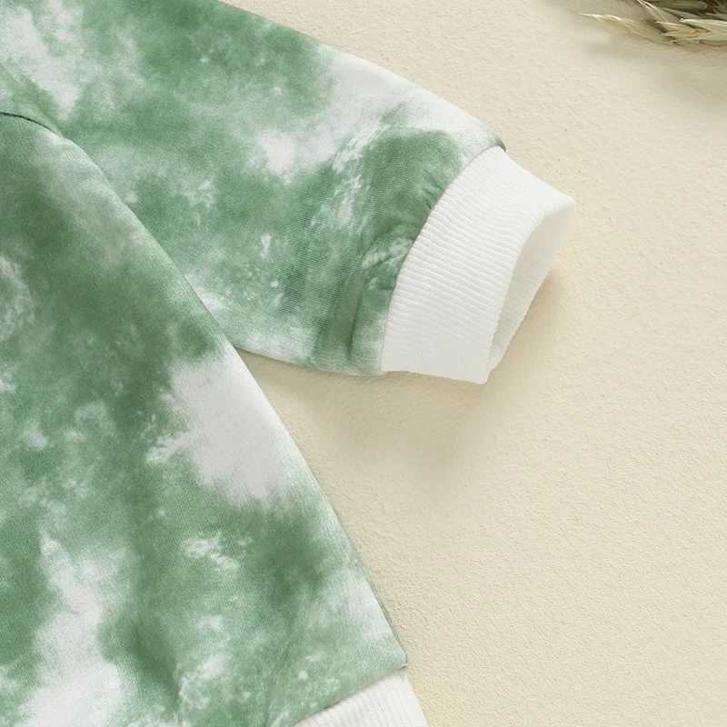 Clothing Sets 2024-05-16 Lioraitiin Toddler Boys Fall Outfits Tie-Dye Print Long Sleeve Sweatshirts and Long Pants 2Pcs Clothes Set