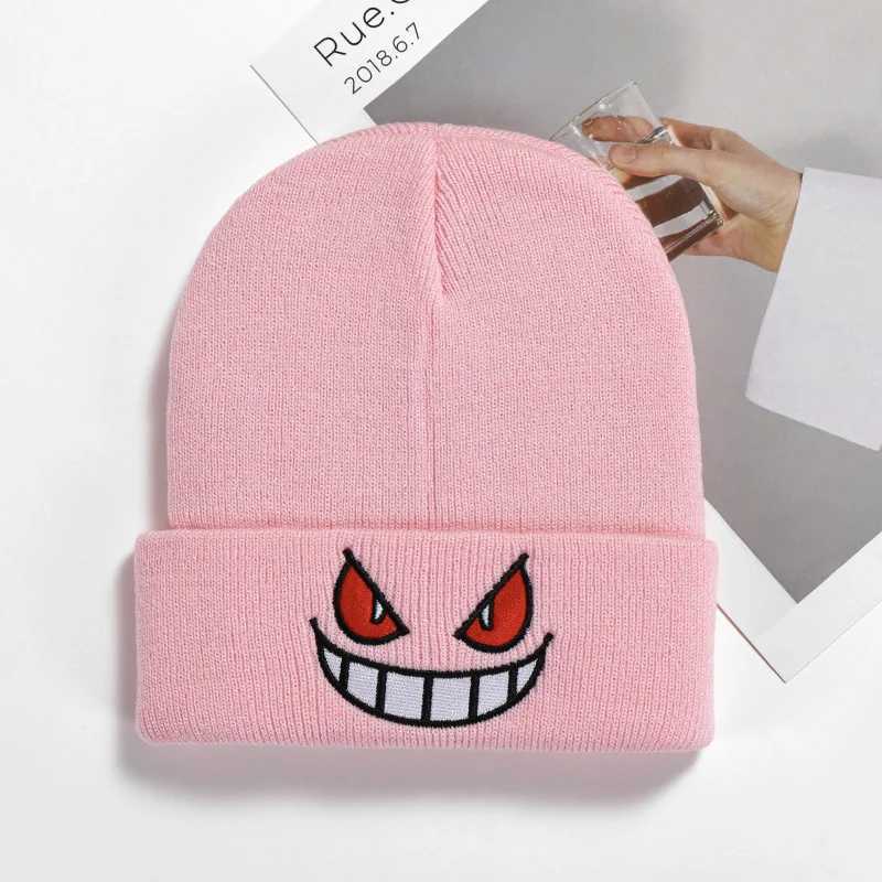 8 unisex winter outdoor beanie childrens knitted Gengar hats childrens casual outdoor Halloween hatsW240715
