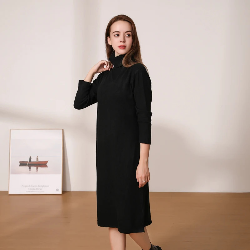 Knitted Womens Winter Dress Dresses Ladies Sweater Korean Fashion Clothing Robe Clothes Elegant Black Tight Woman Casual 240715