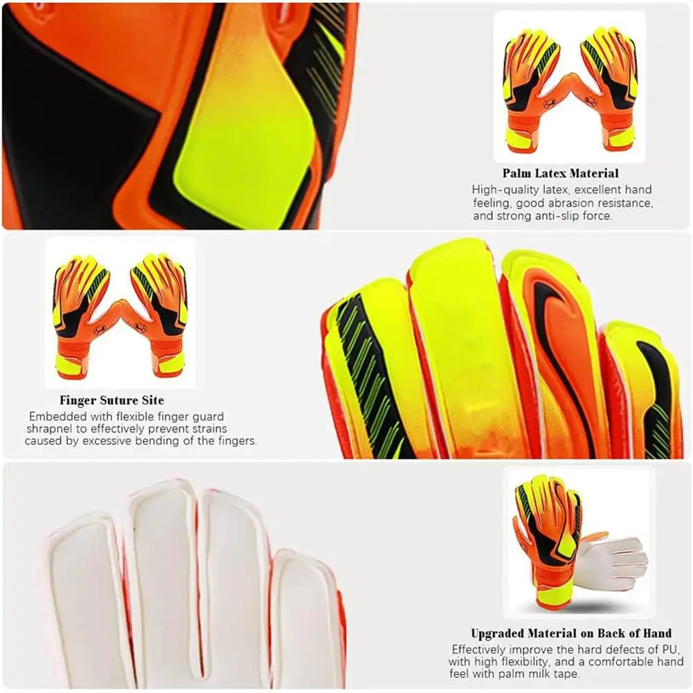 Soccer Goalkeeper Gloves Non Slip Goalkeeping With Strong Grip Protection Professional Latex Goalie 240712