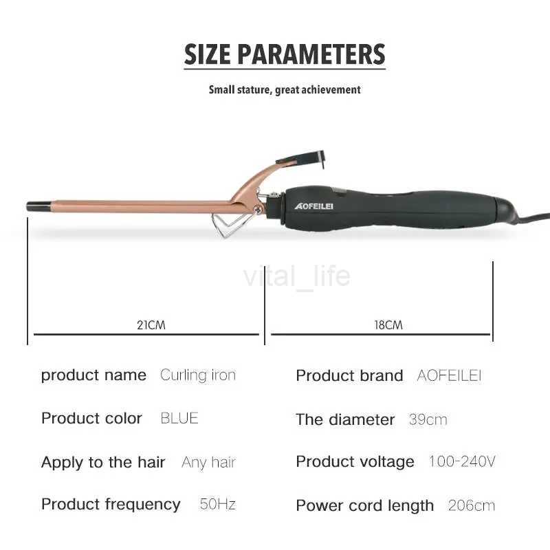 Aofeilei professional 9mm curling iron Hair waver Pear Flower Cone Ceramic curling wand roller beauty Salon Hair CurlersCL240716