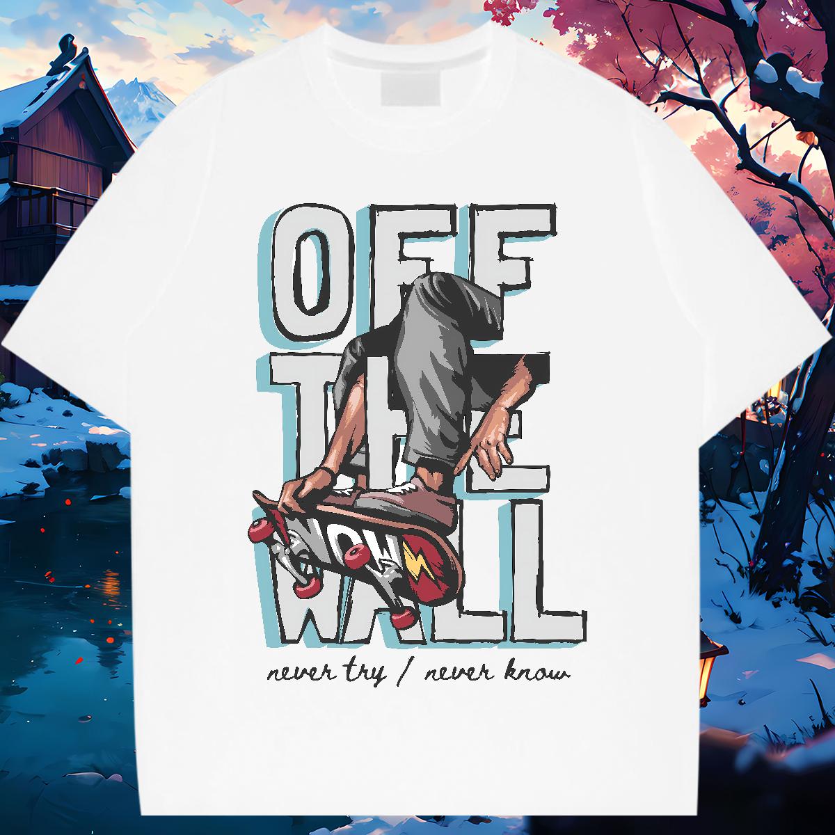 Loose Men Clothes T-Shirt Graffiti Art 230g Cotton Short Sleeve Cotton O-Neck Street Wear T shirt Custom Print Oversized Fashion Tshirts