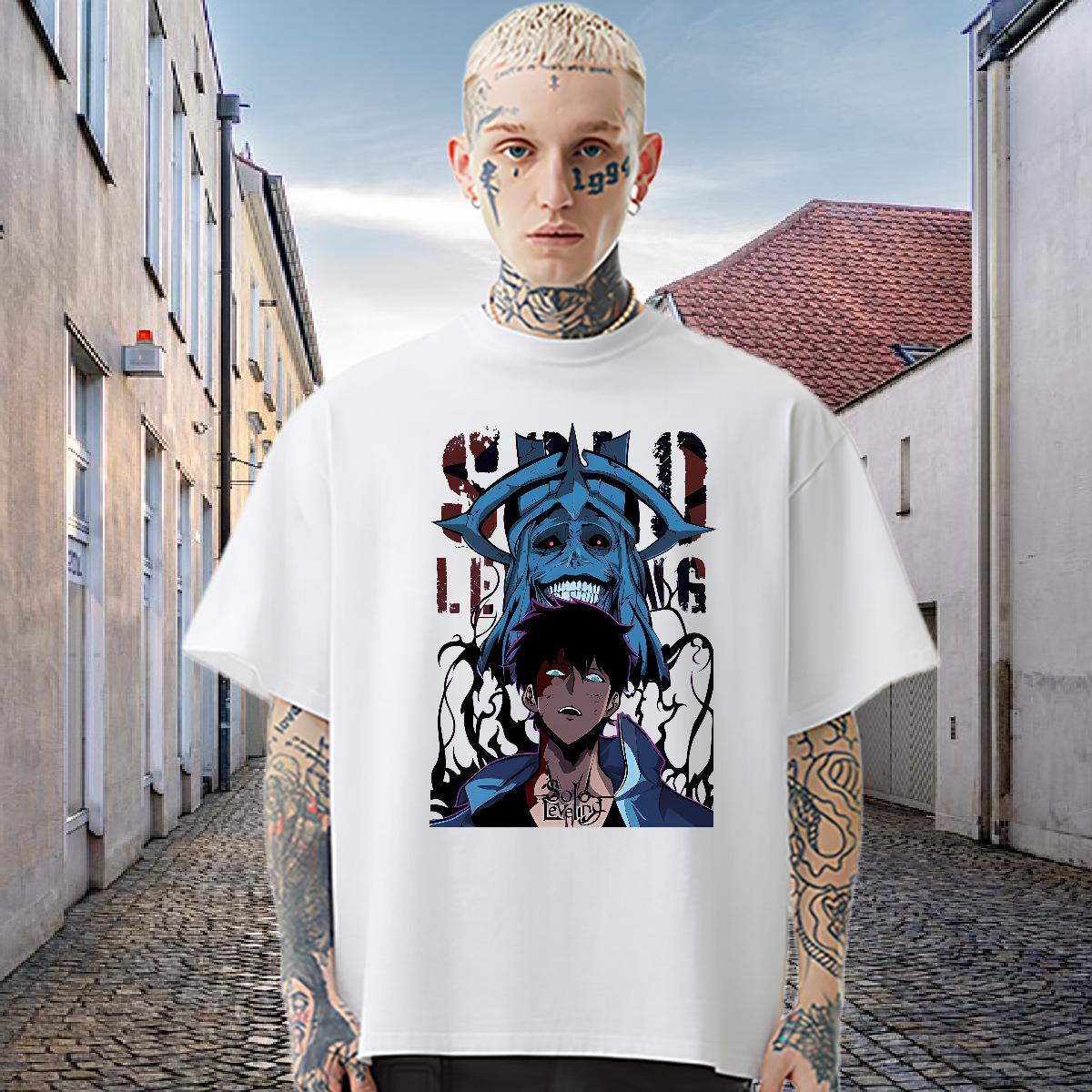 Cool Men T Shirts fashion 100% Cotton 230g Beach Round Neck Short Sleeve Men Clothes T-Shirt 2024 Cartoon Printing S-4XL Tshirts