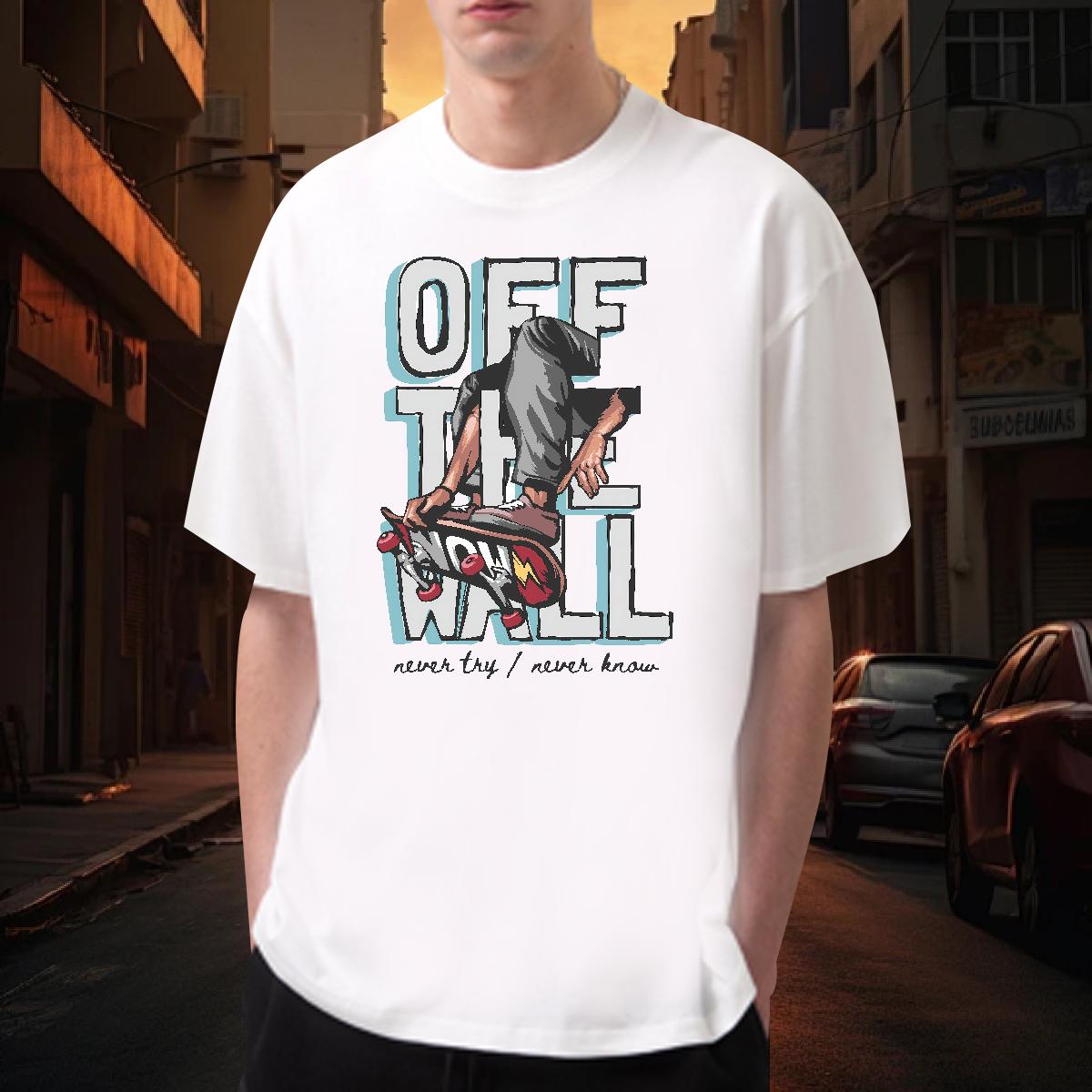 Fashion Design T Shirts Men Graffiti Art 230g Cotton Customized Print Tshirts Hip Hop Street Short sleeve Cotton Soft High Quality Clothes