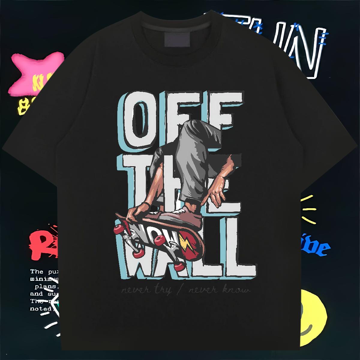 Wholesale Men T Shirts Graffiti Art 100% Cotton 230g Cartoon Print Tshirt for Man Woman Daily Outfit 180g Cotton Popular Polos