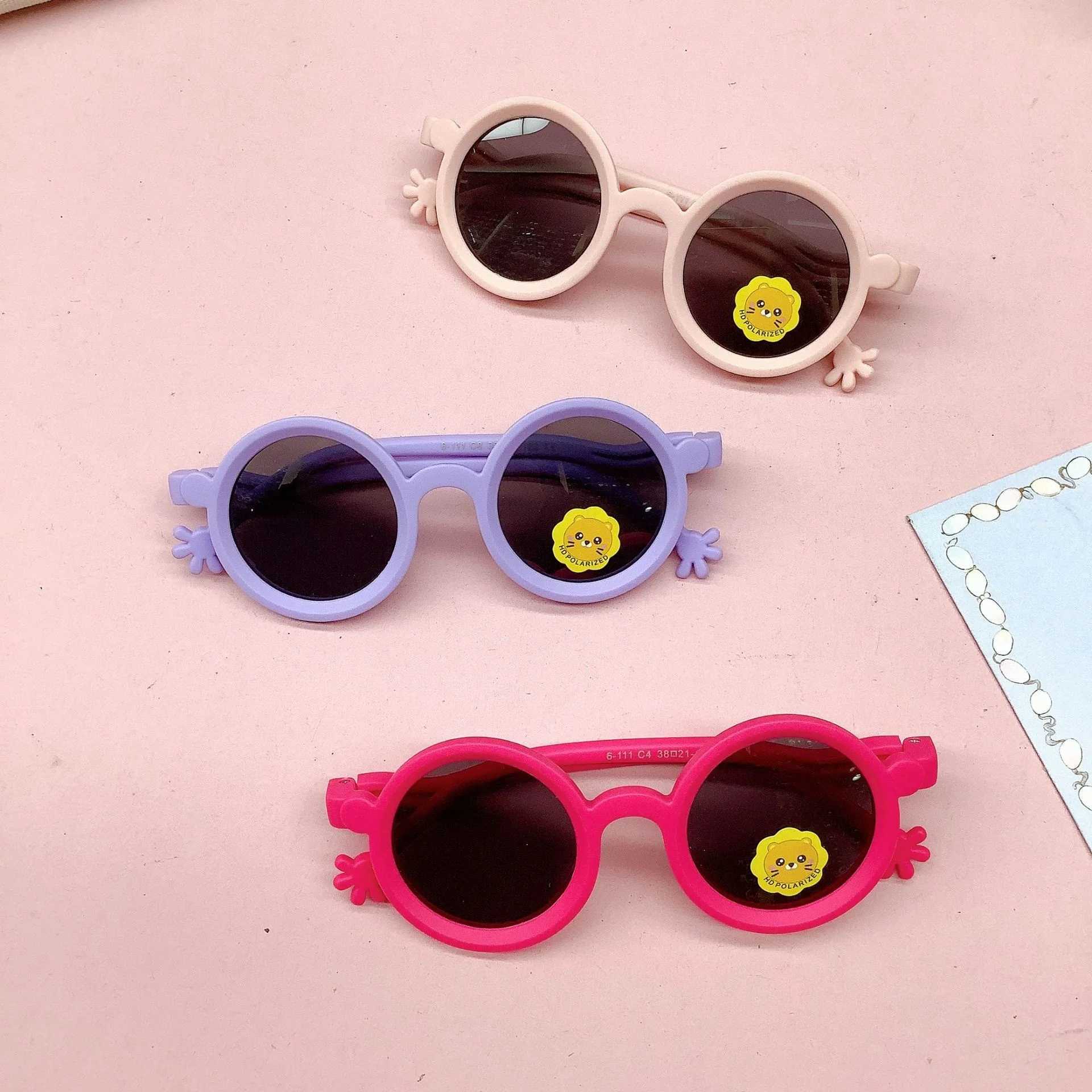 Sunglasses Childrens sunglasses new fashion silicone polarized baby concave shape photo eye protection sunglasses trend