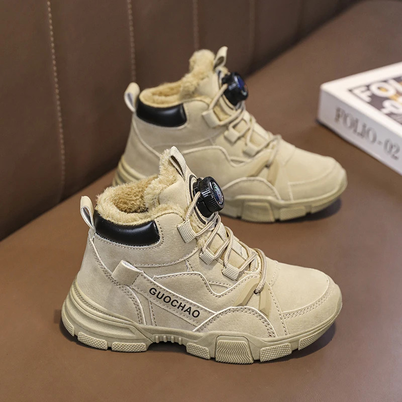 Children Winter Casual Shoes Kids Snow Boots Velvet and Thickening Warm Shoes Girls Boys Boot Wear-resistant Anti-slip Shoes 240711