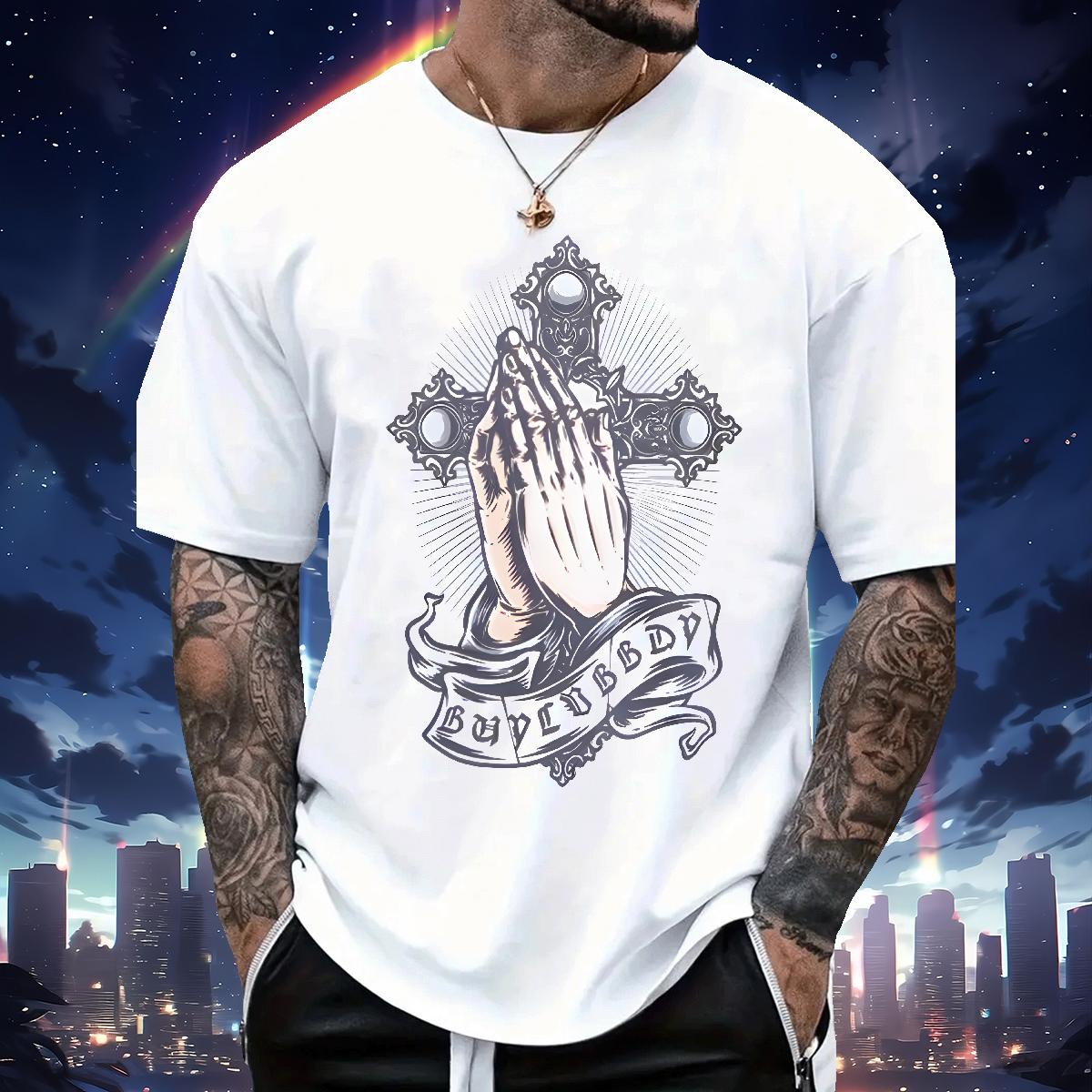 Cool T Shirts Men CY240709131-PR 230g 100% Cotton Daily Wear Crew Neck Cotton Breathable Couples T Shirts Brand Floral Print Polos