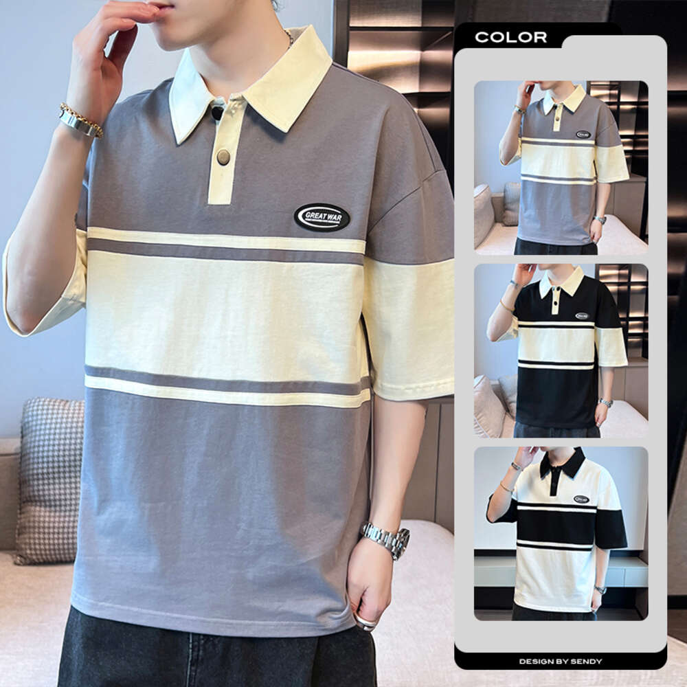 Short for summer thin flip collar men's clothing business casual half sleeved T-shirt polo shirt T