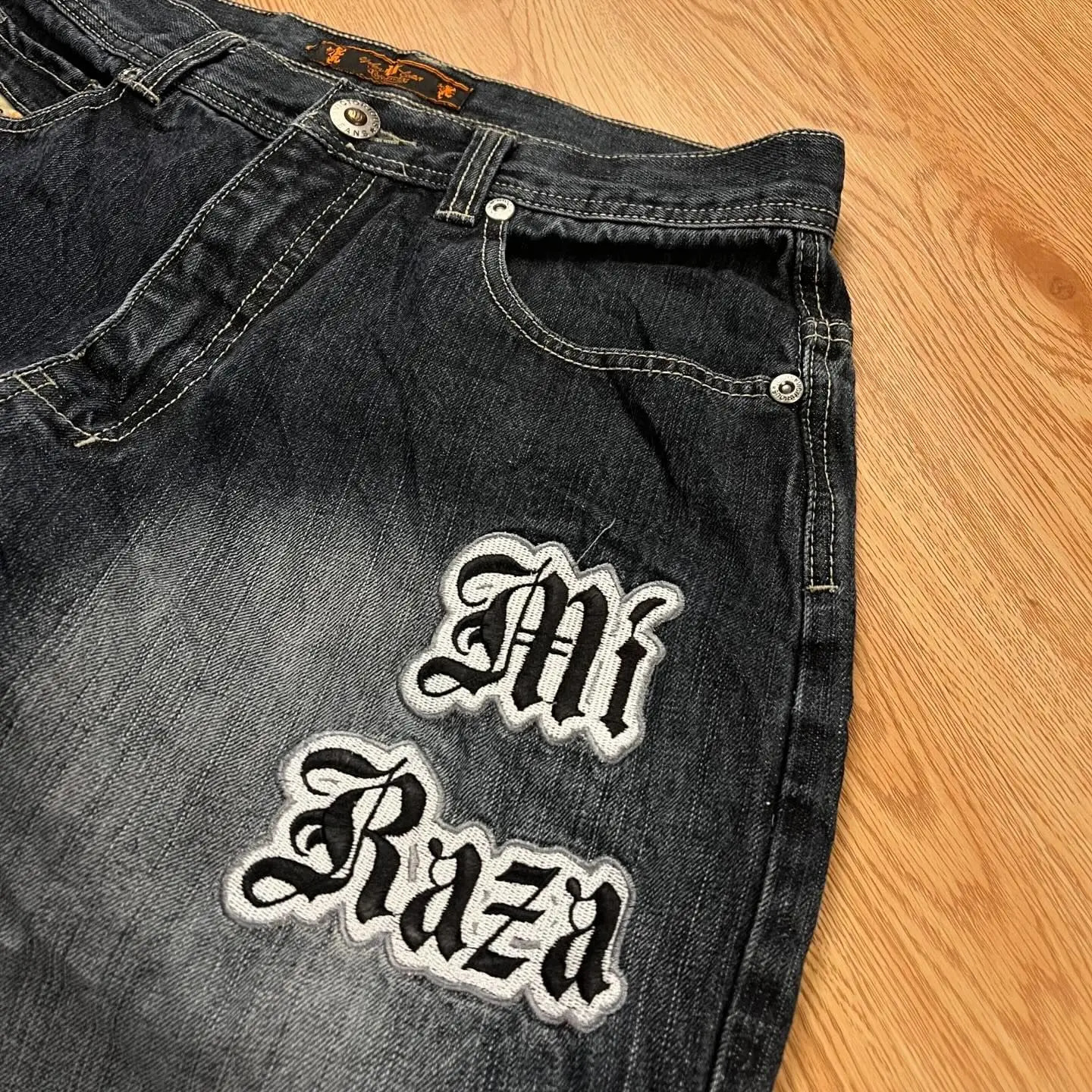 VICTORIOUS Baggy Jeans Retro Hip Hop Goddess Pattern Embroidery Denim Pants Washed Men Jeans Y2K High Waist Wide Leg Trousers 240712