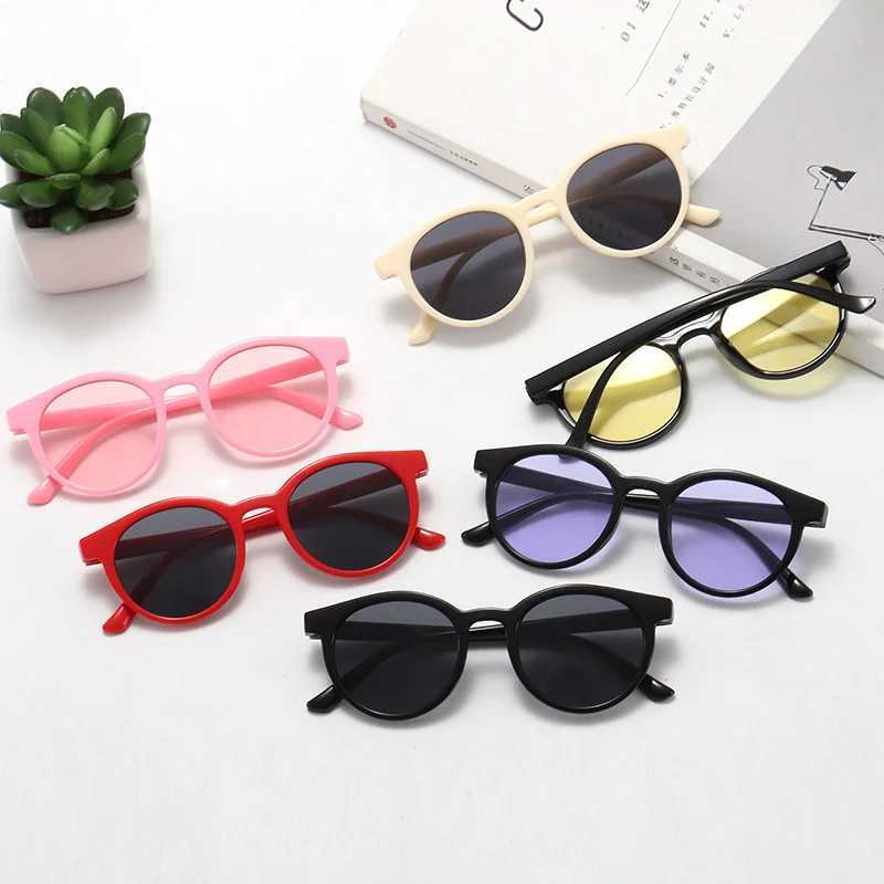 Sunglasses New childrens fashion plastic round frame sunglasses ocean film new sunglasses Fashion Glasses