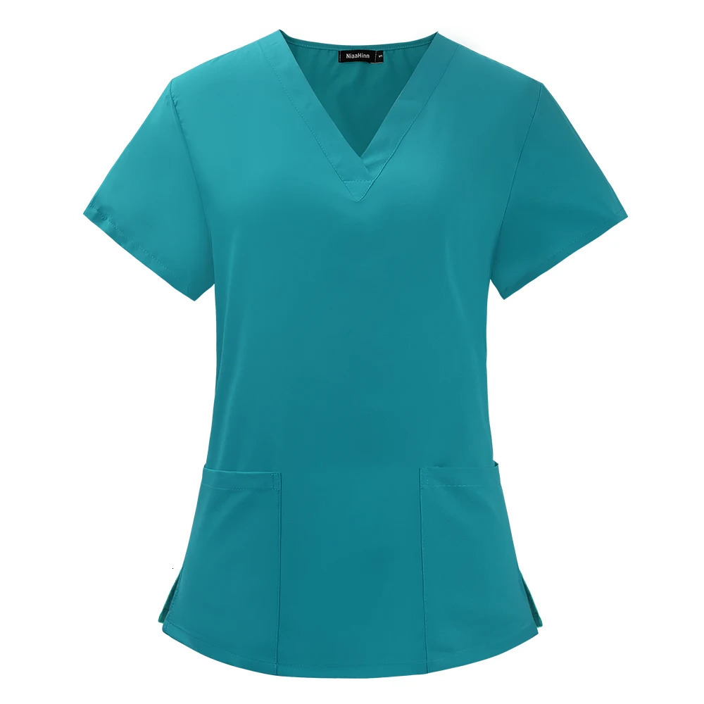 Beauty Salon Uniform Elastic Breathable Spandex Nurse Accessories Fashion Slim Fit Tops Summer Lab Overalls Scrub Clothes Women 240715