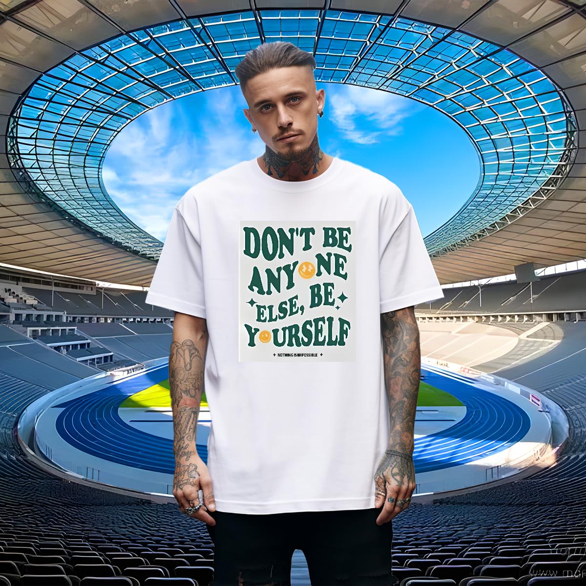 Custom T Shirts Men nothing is impossible 230g Cotton DIY Printed Men Tees Outdoor O-Neck Short Sleeve Cotton Loose Tshirts