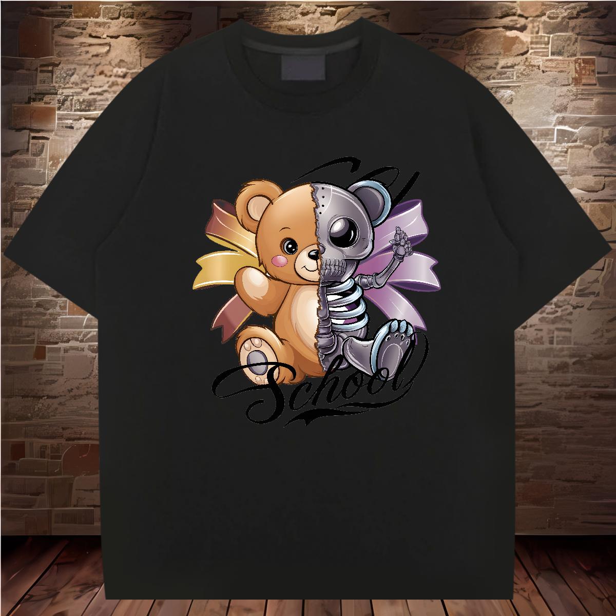 Cool Design T-Shirts bear 100% Cotton 230g Sports Casual Short Sleeve Cotton O-Neck Men Tshirts Designer Custom Cartoon Polos