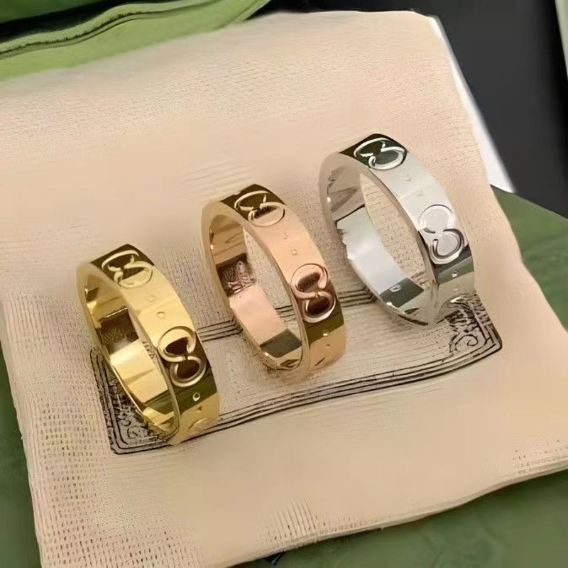 Luxury Nail Ring Men Ring Designer Ring Love Rings for Women Fashion Stainless Steel Engraved Letter Brand Jewelry Wedding Rings Size 5-11