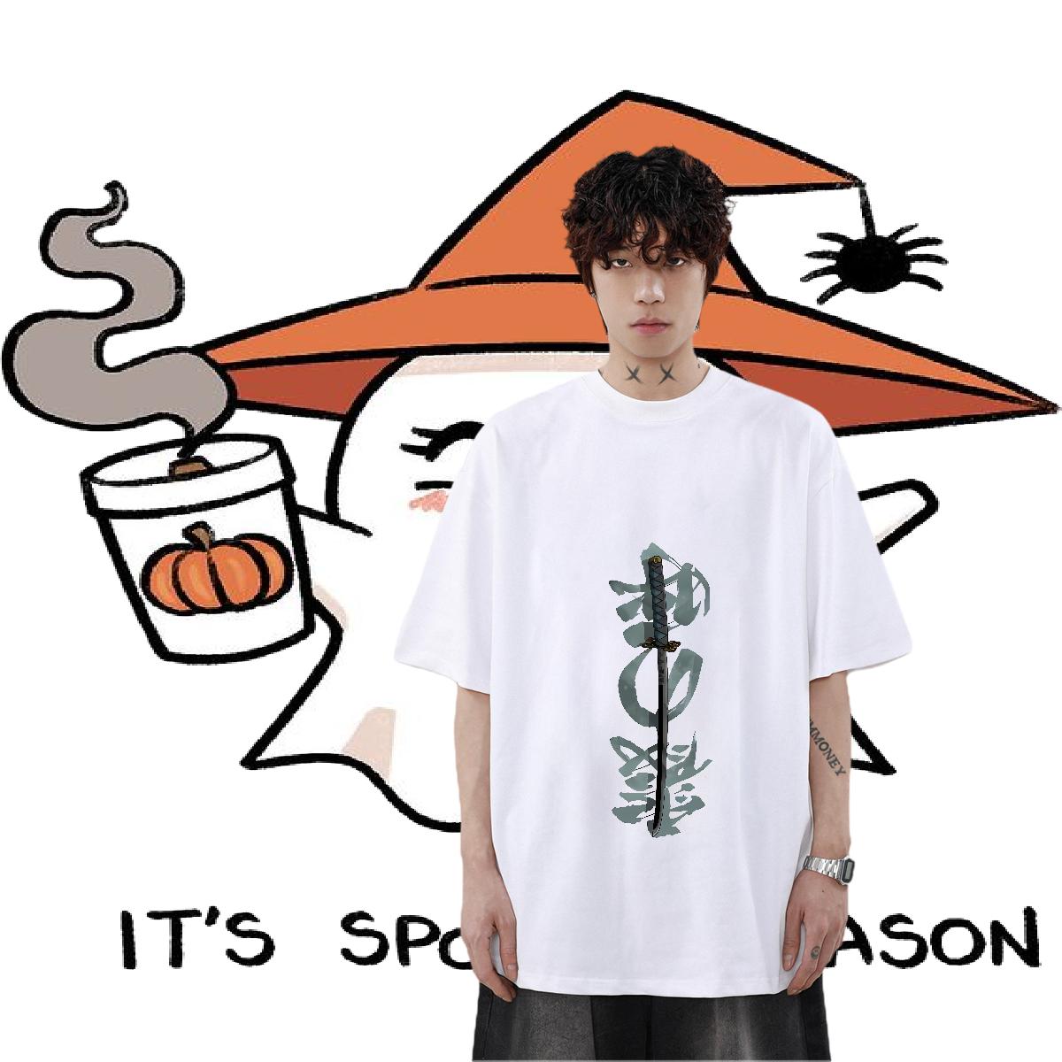 2024 Men T Shirts Cartoon Print Summer Casual Couples T Shirts Short Sleeve Cotton O-Neck Cool