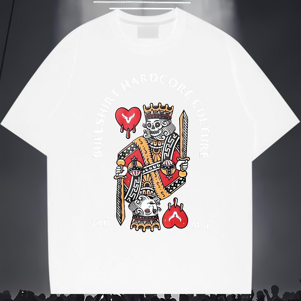 Stylist T Shirts Men fashion 230g Cotton Cartoon Print Men Clothes T-Shirt Street Wear Short sleeve Cotton Soft Loose Tshirts