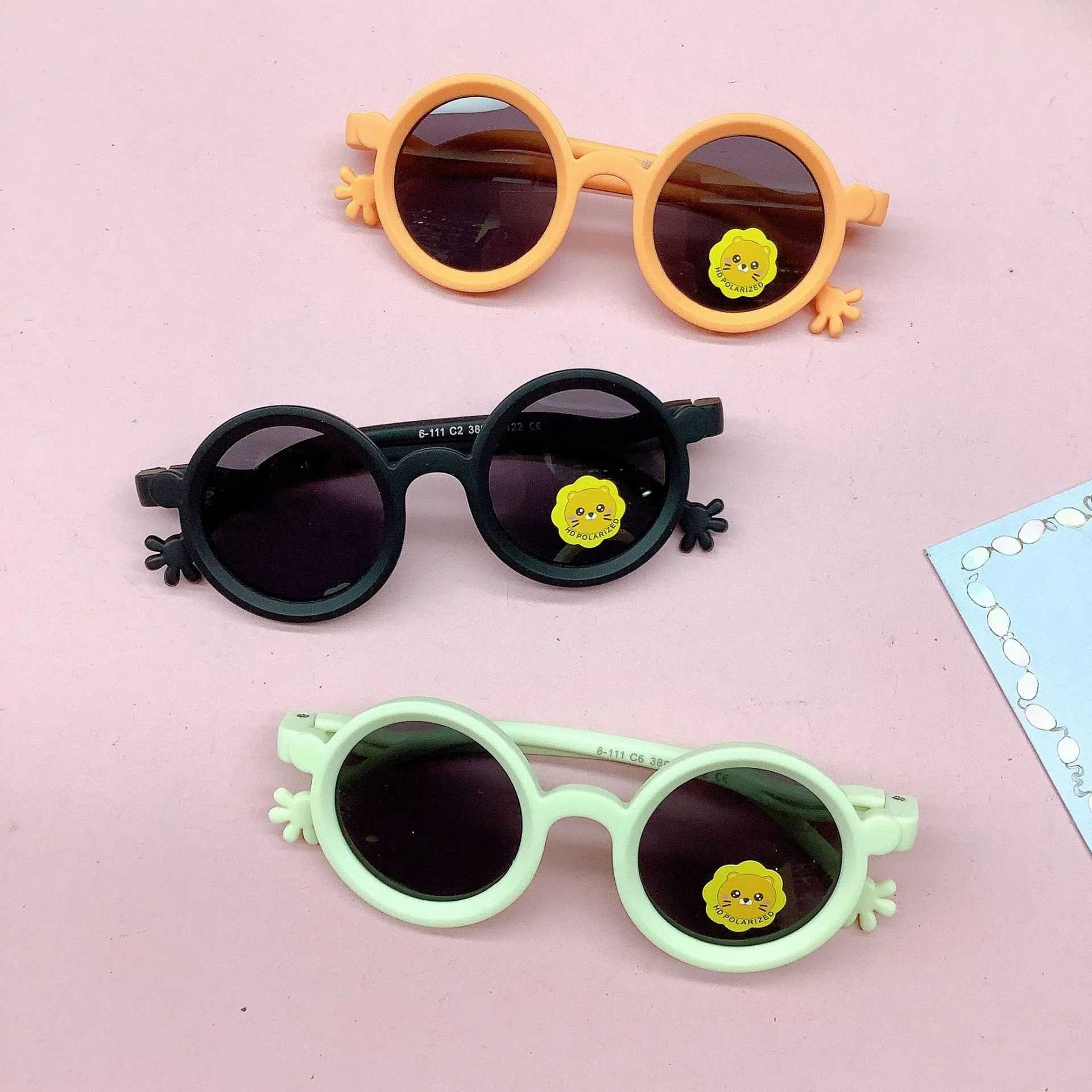 Sunglasses Childrens sunglasses new fashion silicone polarized baby concave shape photo eye protection sunglasses trend