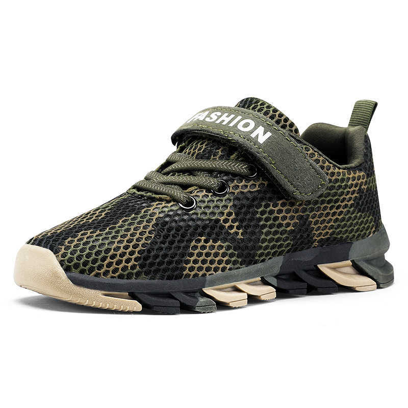 Sneakers Children's camouflage shoes summer single mesh breathable sports shoes summer camp military training shoes large children anti slip shoe