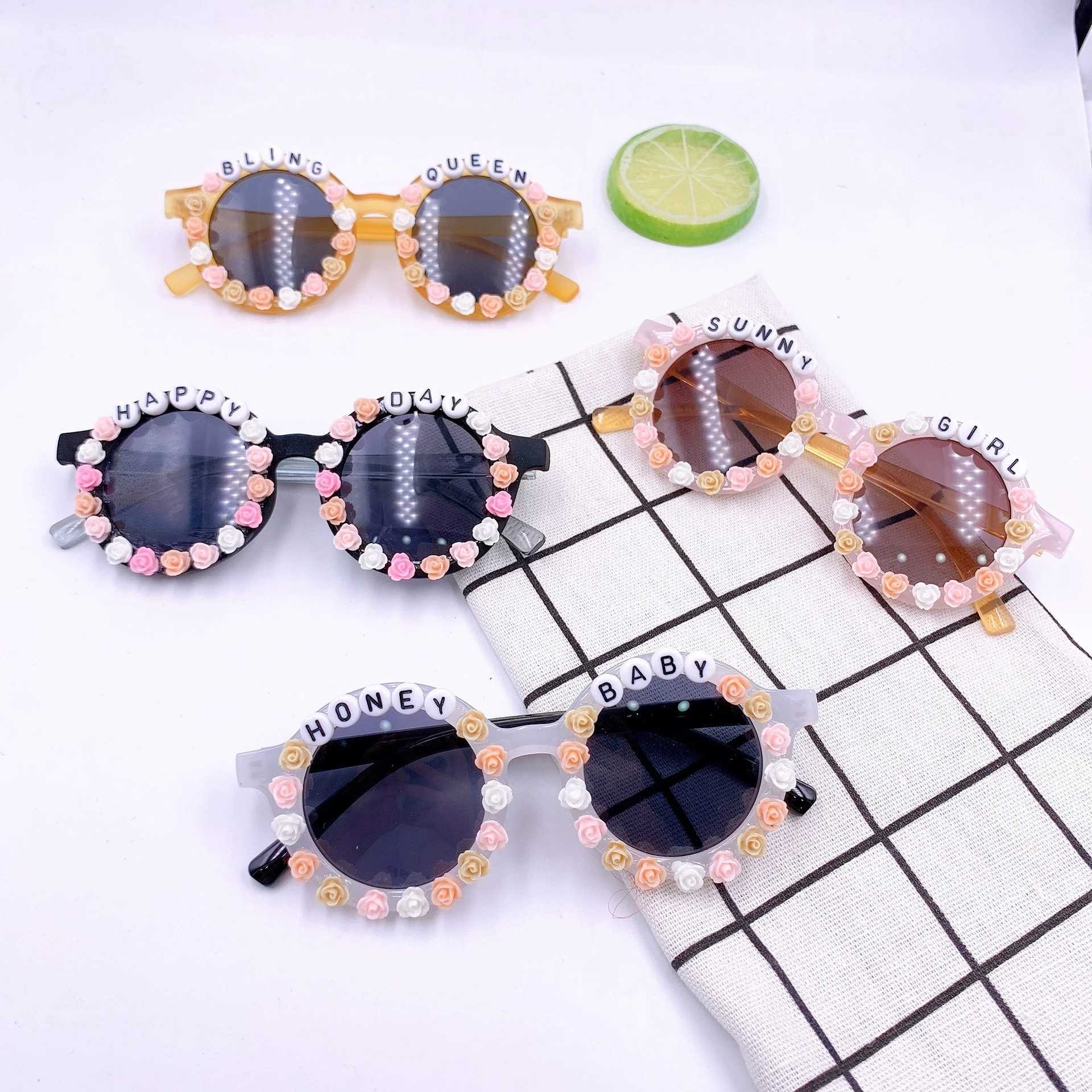 Sunglasses DIY Childrens Sunglasses New sticky letter cute personality childrens sunglasses Fashion Street Photo cool glasses sunglasses
