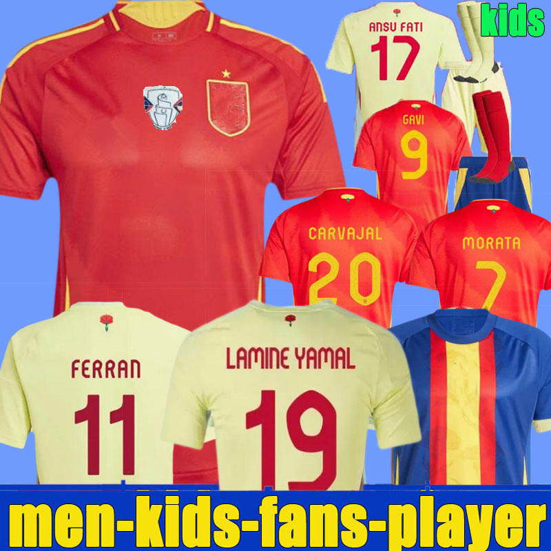 3XL 4XL 2024 Spain LAMINE YAMAL Soccer Jerseys PEDRI Espana Camiseta 24 25 RODRIGO PINO MERINO SERGIO M.ASENSIO FERRAN Spanish Men Kids kit Football Shirt Fan Player