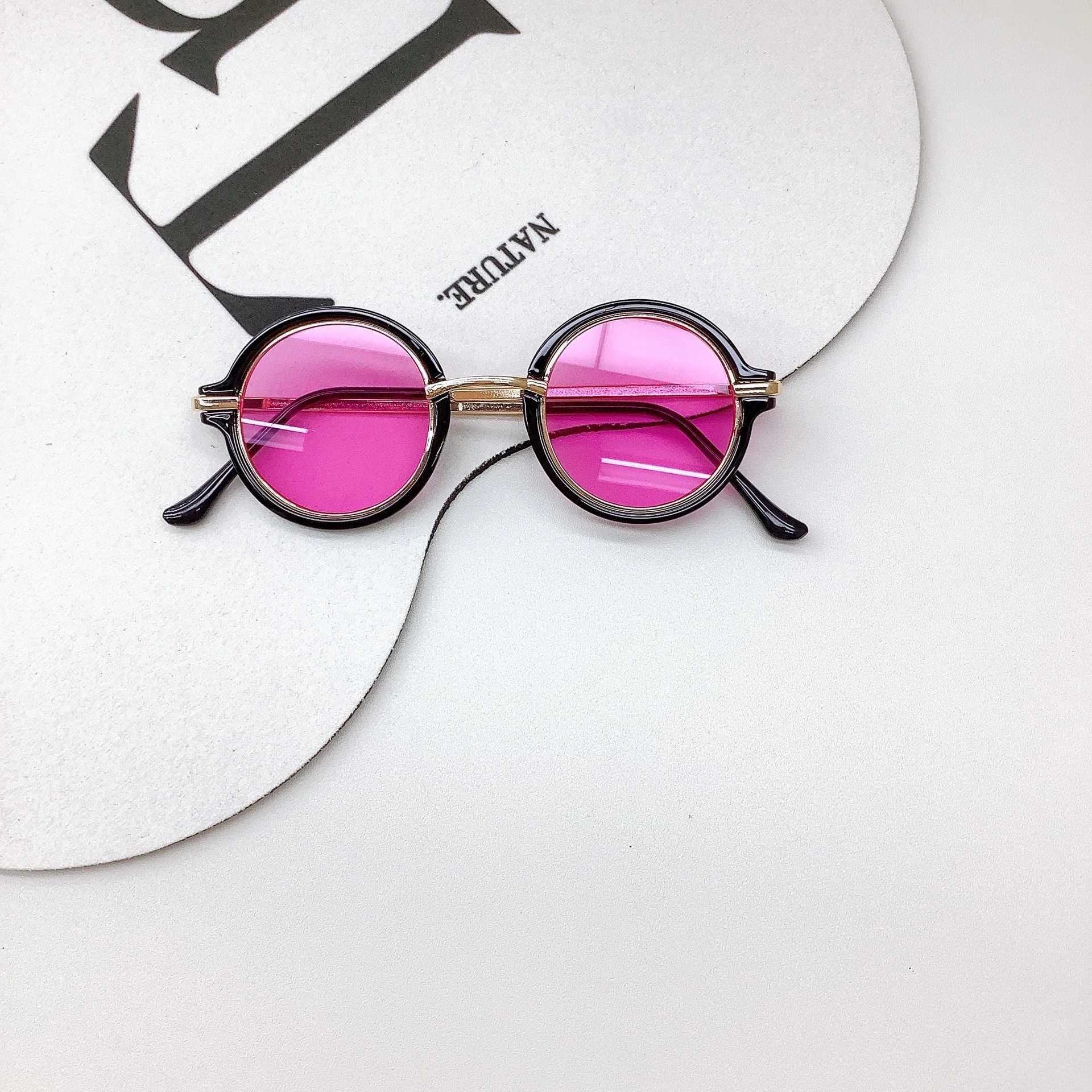 Sunglasses Childrens Sunglasses Cute Sunshade Baby Glasses Sun Protection Round Frame Fashion Concave Shape Childrens Glasses New Style