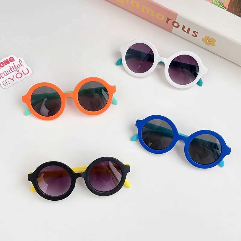 Sunglasses 2024 New Children Candy Colors Round Simple Sunglasses UV400 Outdoor Girls Boys Lovely Protection Sunglasses Kids Sun Glasses
