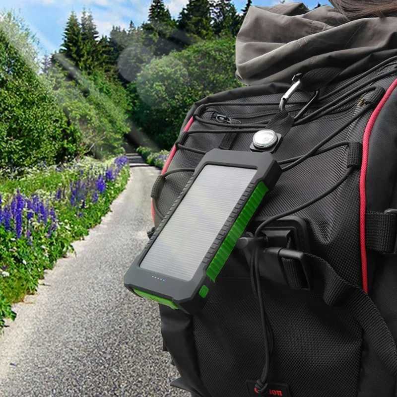 200000mAh Portable Solar Power Bank External Battery Fast Charging Waterproof Powerbank with SOS Flashlight Powerbank for M240715